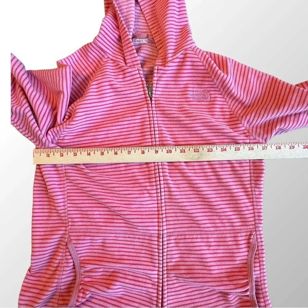 The North Face Pink Candy Stripe Full Zip Up Hoodie Jacket in‎ Girl's Large (16)